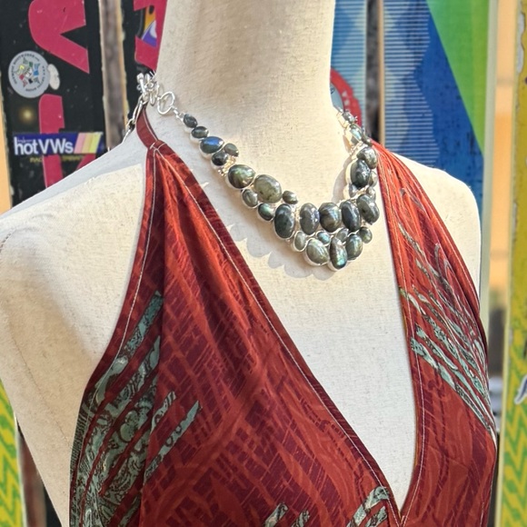 Labradorite Gemstone Necklace 925 Sterling Silver Stamped Necklace! HANDMADE!!!! - Picture 9 of 9